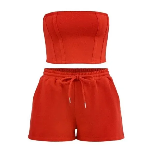 NEW 2Pc 20 (XXL) Olive Tube Top & Short Set - Picture 9 of 9